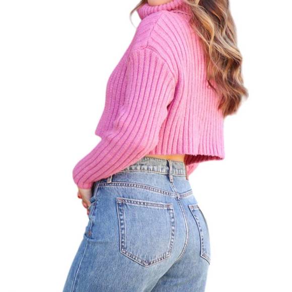 NEW COTTON CANDY turtleneck sweater in mauve - Picture 4 of 4